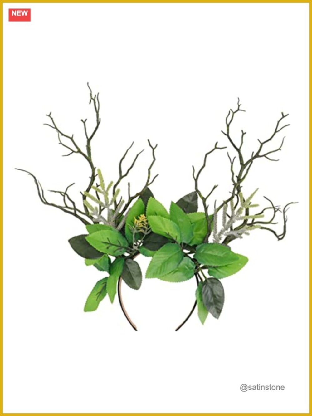 Handmade Branch Leaf Headband Floral Headpiece Plastic Costume Headwear